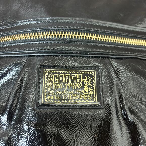 Coach Poppy Crossbody M1280-F22147 Black Patent Leather Shoulder Bag Purse - Picture 8 of 16